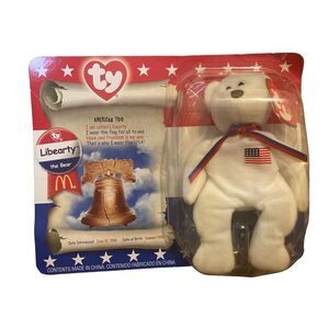 1996 Mc Donald’s Liberty The Bear Mini Ty Beanie Baby Plush Collectible Vintage